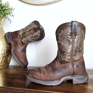 Lil' Rebel By Durango Little Kid Western Leather Boot Pull-On Square Toe Size 3M